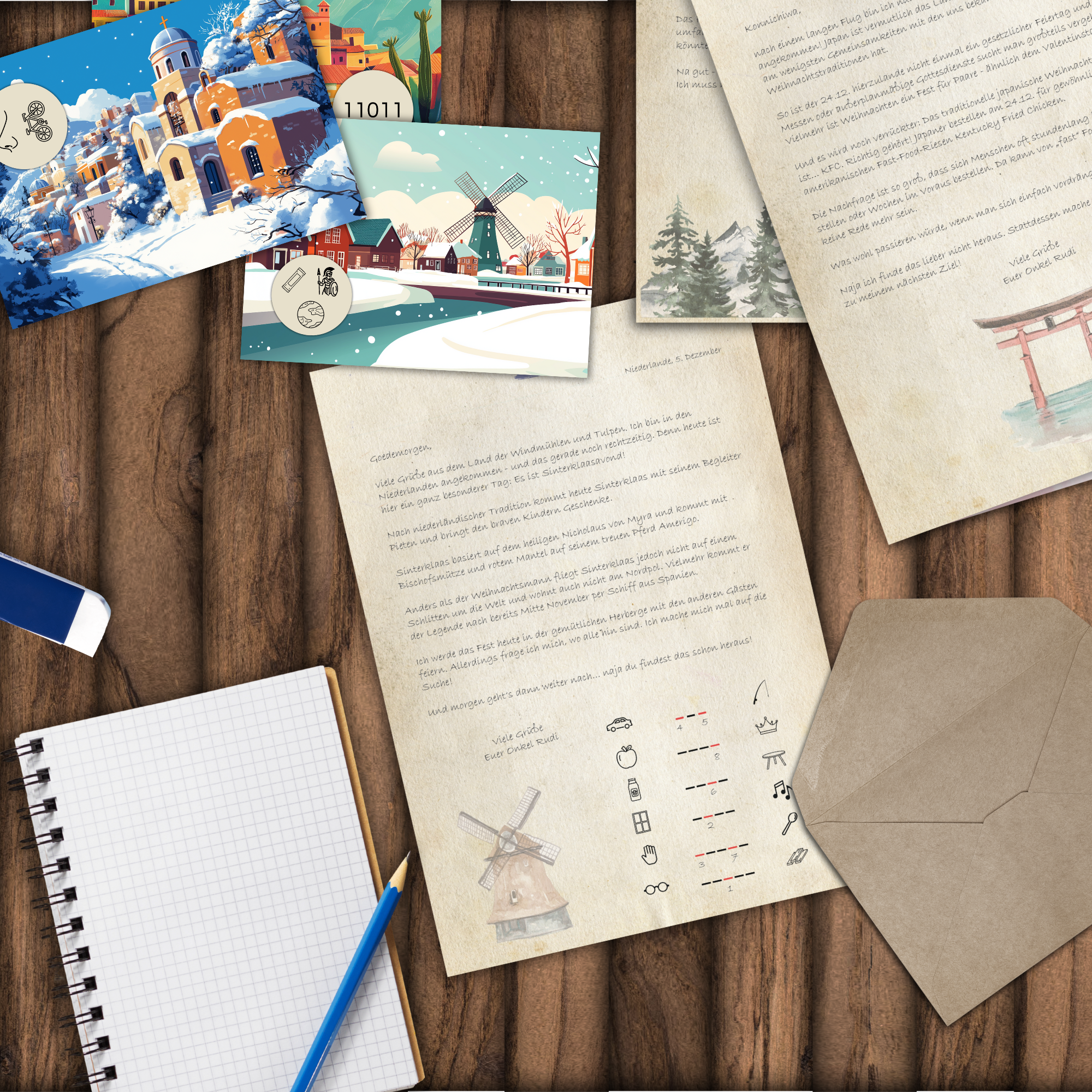 Rätsel-Adventskalender: Einmal um die Welt